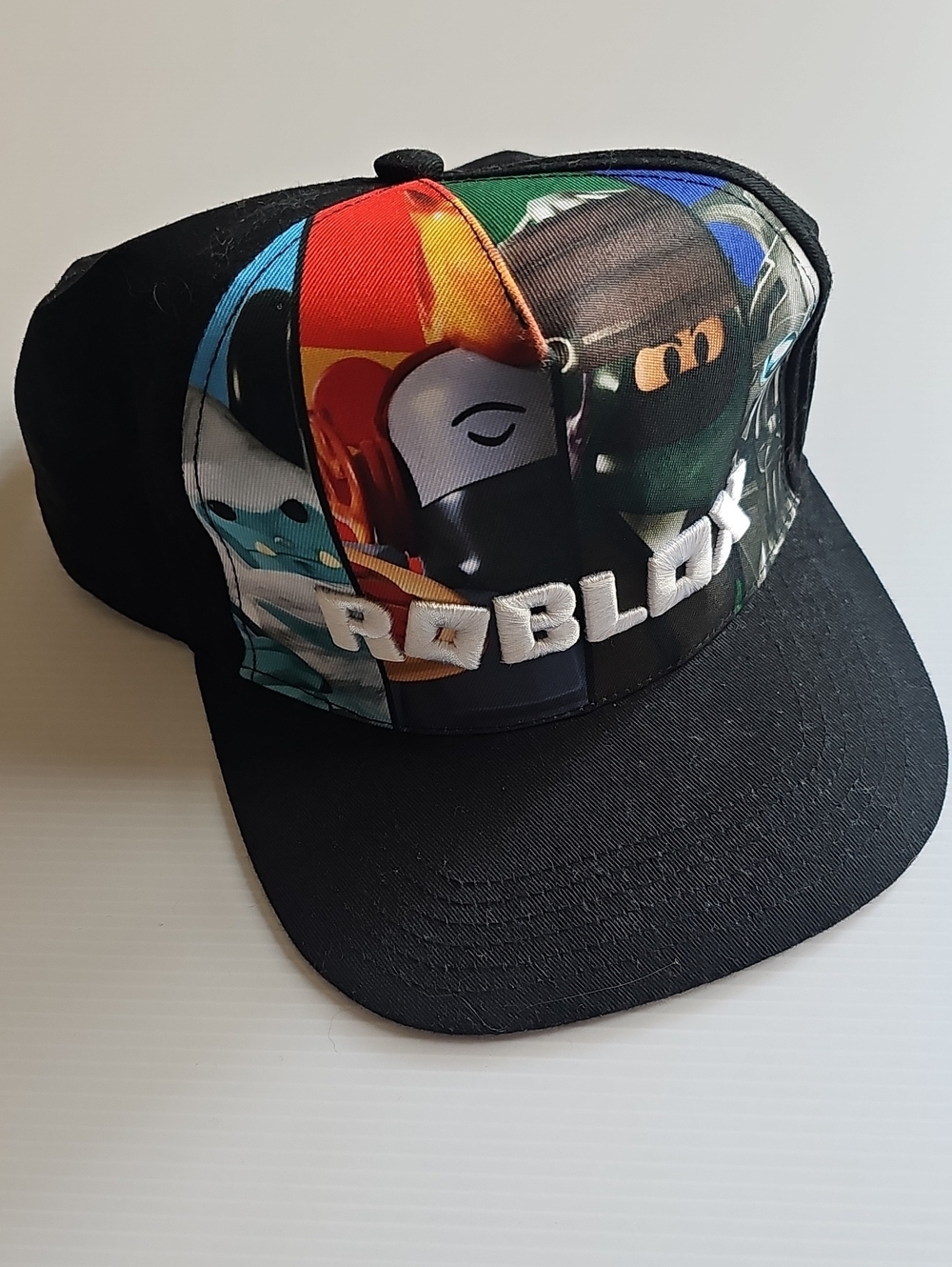 Kids Black Multicolored Roblox Snapback Hat